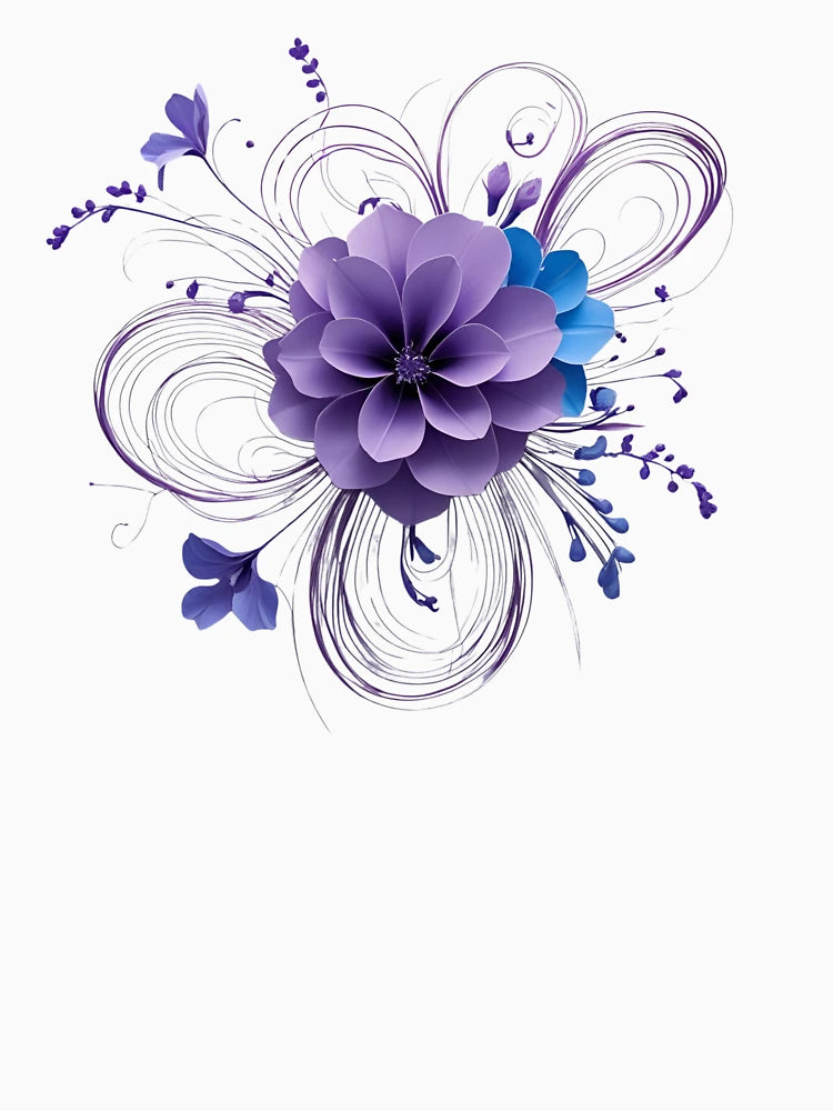 3D delicate purple  flower