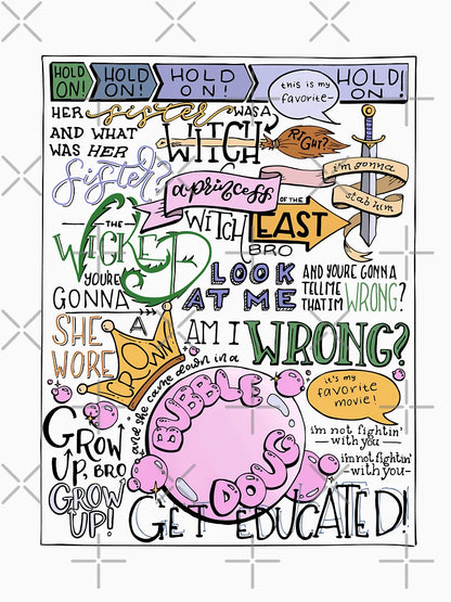 (Colorized) Wicked Witch of the East Bro Hand Lettered