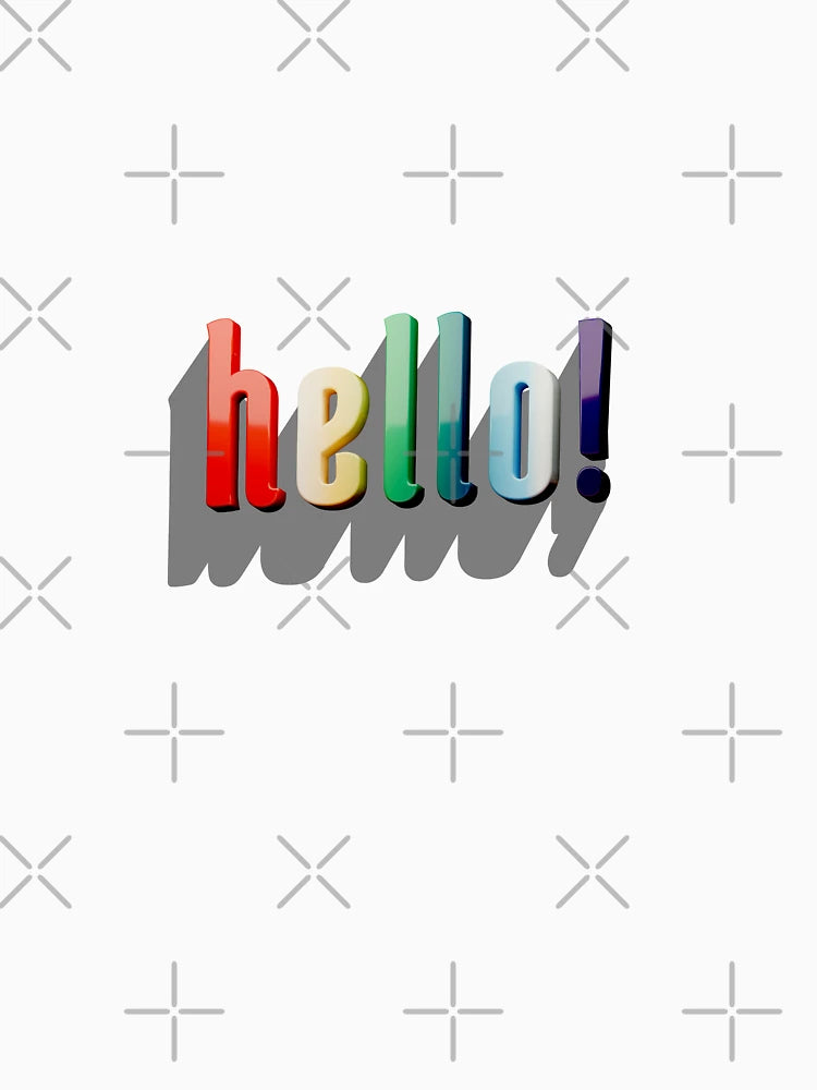 3D typography with a 'hello' shadow