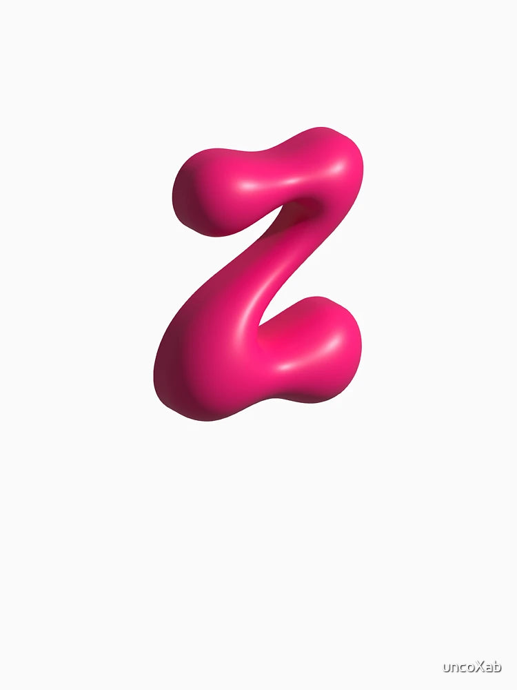 3D Pink Jelly Letter Z – Glossy Bubble Alphabet Art