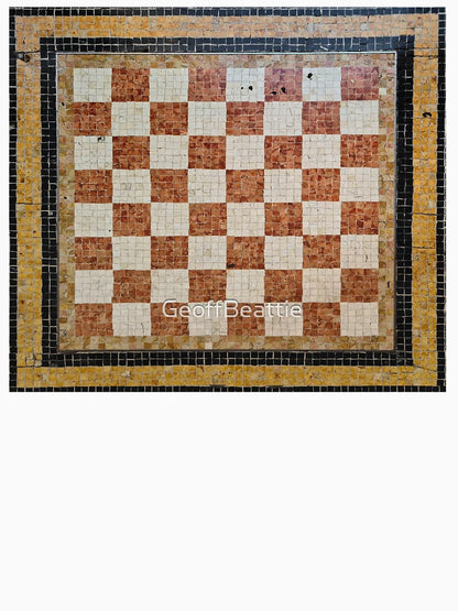 3d Rustic italian mosaic chess pattern seamless design