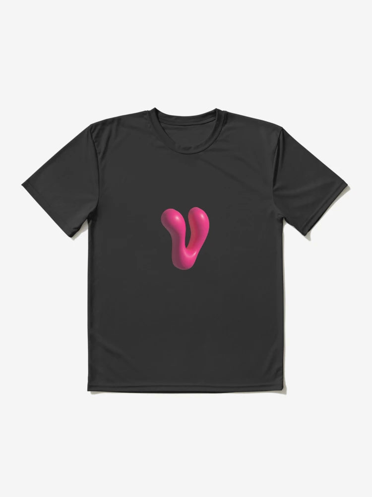 3D Pink Jelly Letter V – Glossy Bubble Alphabet Art