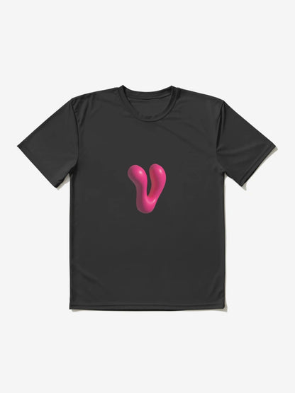 3D Pink Jelly Letter V – Glossy Bubble Alphabet Art