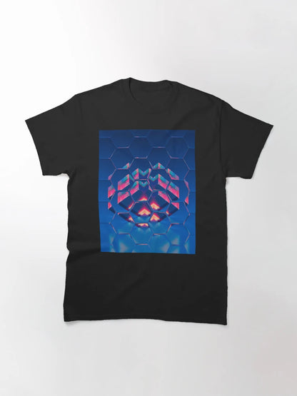 3D Visual Art. Honeycomb neon abstract