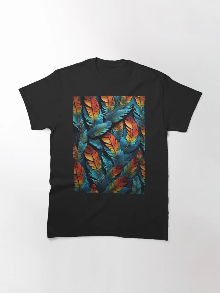 3d feathers multicolored Pattern street wear girl fashion