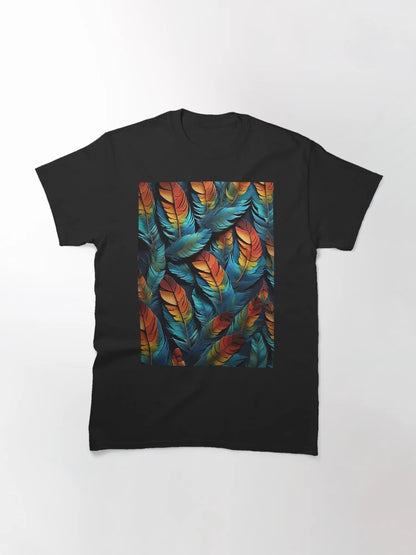 3d feathers multicolored Pattern street wear girl fashion