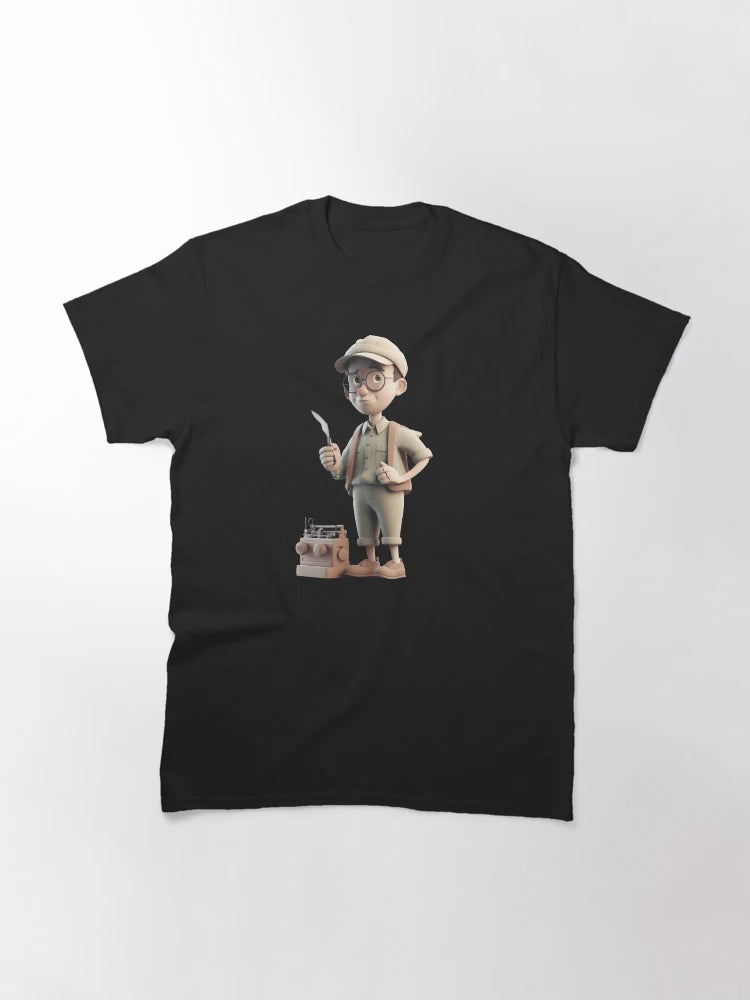 3D character in Notion style, with a vintage look
