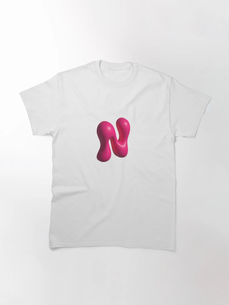 3D Pink Jelly Letter N – Glossy Bubble Alphabet Art