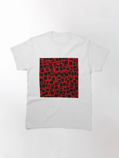 3d squares on glowing red backdrop