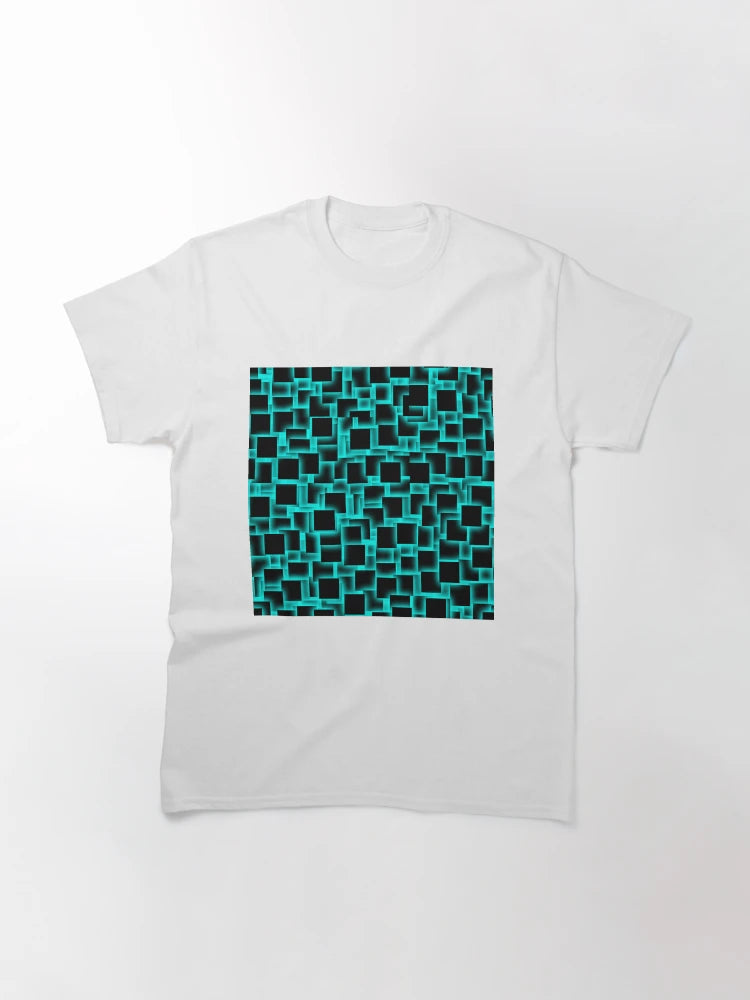 3d squares on glowing aqua backdrop