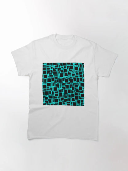 3d squares on glowing aqua backdrop