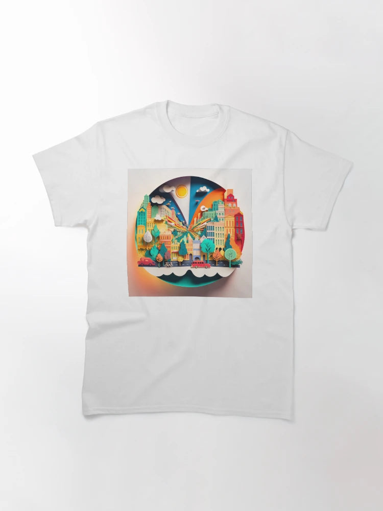 3D Effect Papercut Art - Cityscape Scene