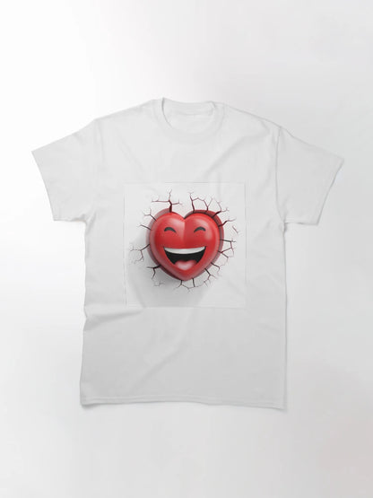 3D Smiling Heart in a Wall Hole