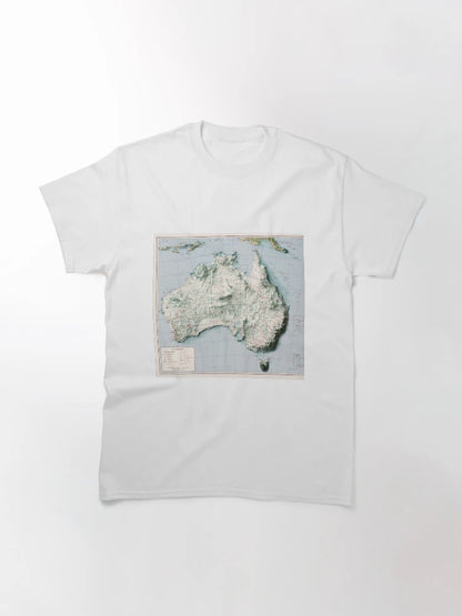 1959 Australia Relief Map 3D digitally-rendered
