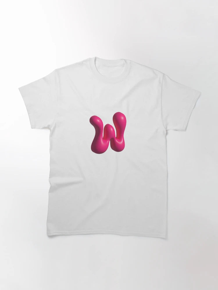 3D Pink Jelly Letter W – Glossy Bubble Alphabet Art