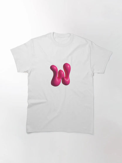 3D Pink Jelly Letter W – Glossy Bubble Alphabet Art