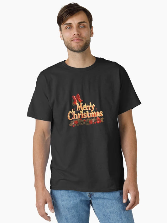 Elegant Merry Christmas Design with Red Bow