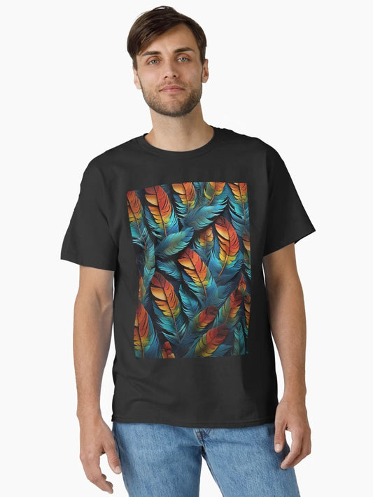 3d feathers multicolored Pattern street wear girl fashion