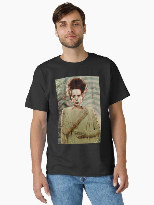 Elsa Lanchester as the Bride of Frankenstein Anaglyph 3d illustration