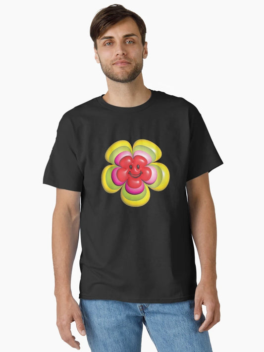 3d flower smiley face, multi-layered flowers.