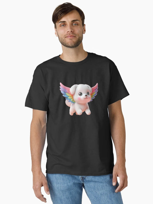 3D Cute Dog with Colorful Wings, Kawaii Dog with Wings, Adorable Cute Dog