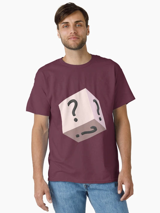3d three-dimensional square box and question mark
