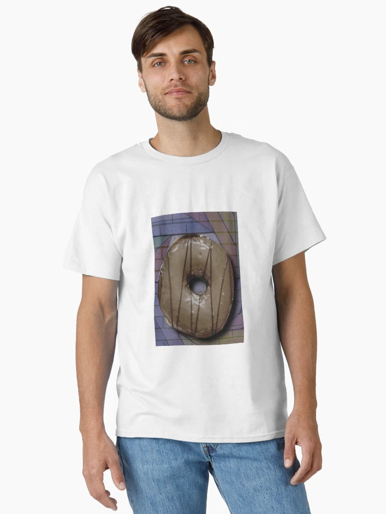 3D Donut with colorful Geometric Backgrond