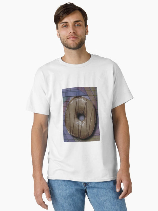 3D Donut with colorful Geometric Backgrond