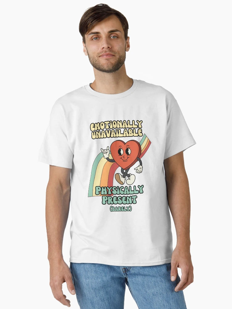 Emotionally unavailable, physically present - Retro Heart Humor