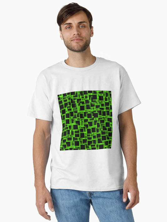 3d squares on glowing green backdrop