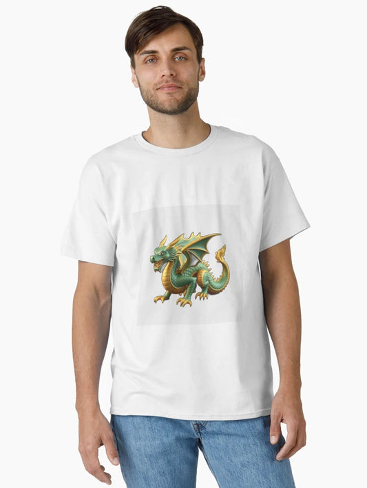 Emerald and Gold Dragon Sculpture