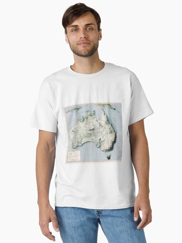 1959 Australia Relief Map 3D digitally-rendered