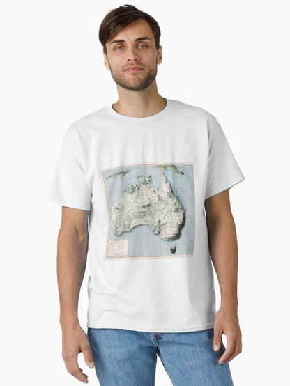 1959 Australia Relief Map 3D digitally-rendered