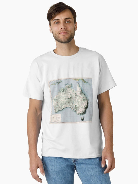 1959 Australia Relief Map 3D digitally-rendered