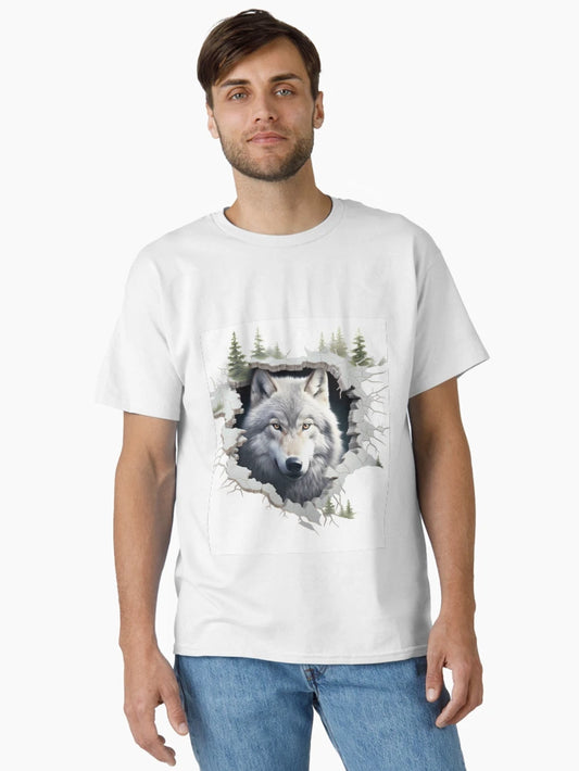 3D Wolf in a Hole Forest