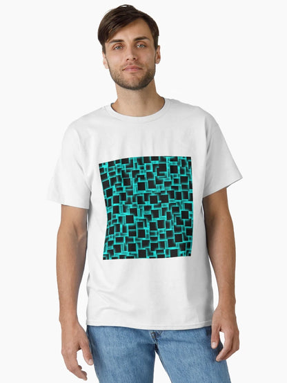 3d squares on glowing aqua backdrop