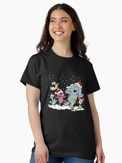 Elephant And Pig Santa Hat Reindeer Funny Christmas Gift