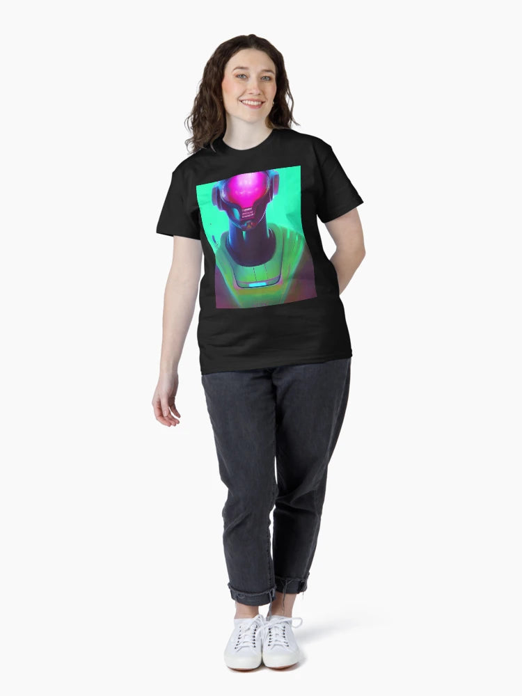 3D alien art. Coloful synthwave style neon