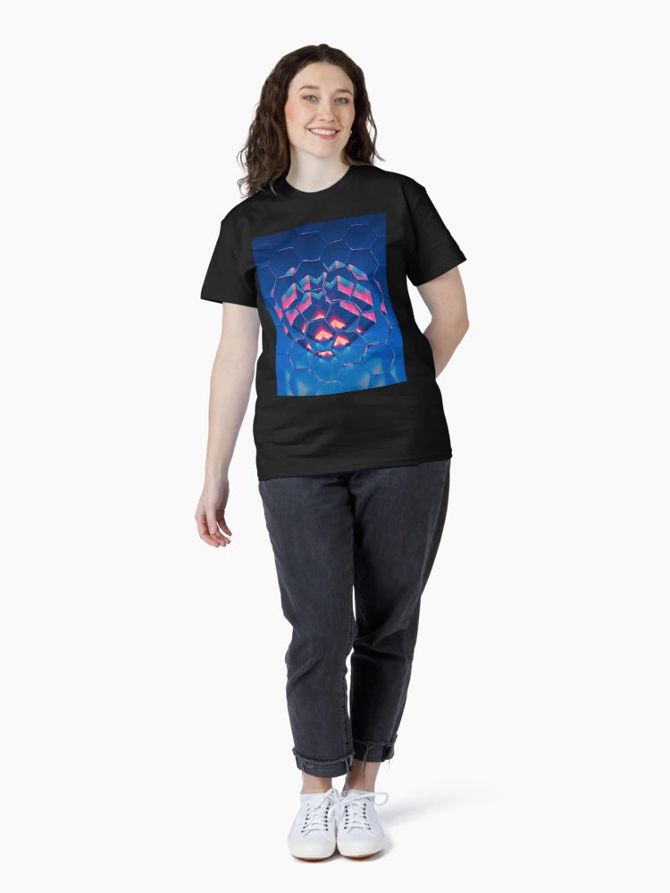 3D Visual Art. Honeycomb neon abstract