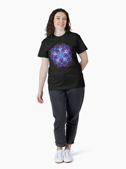 .Psychedelic Trippy Hexagon Star Indigo Mandala - Fractal Sacred Geometry