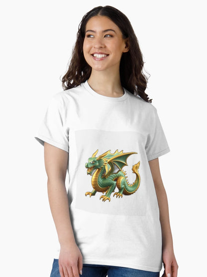Emerald and Gold Dragon Sculpture