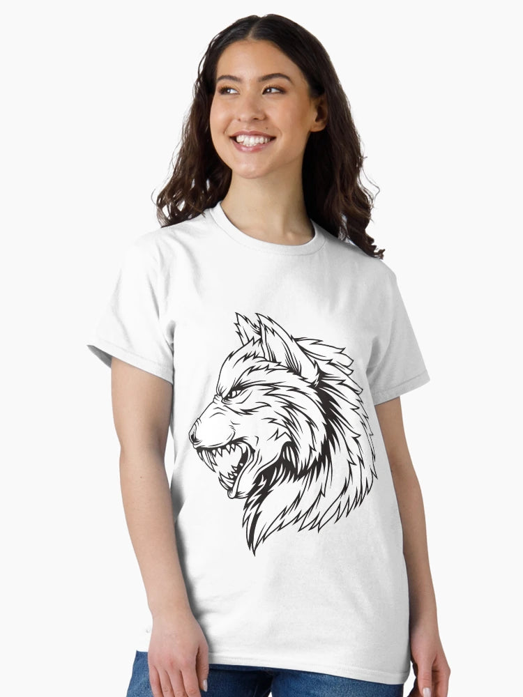 3D Angry Growling Grey Wolf