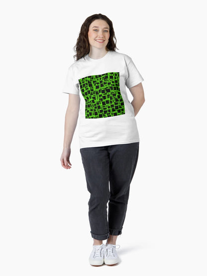 3d squares on glowing green backdrop