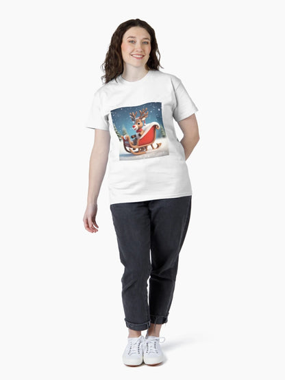 3d reindeer in a sleigh