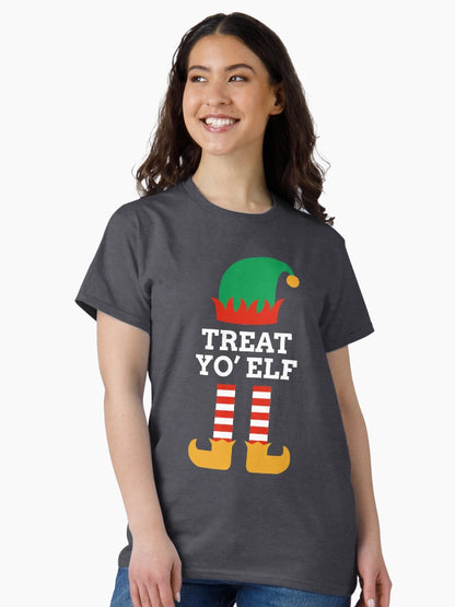 Elf Treat Yo' Self Christmas Treat Yo' Elf Holiday Santa's Helpers Funny Pun Joke Elves