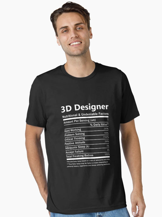 3D Designer T Shirt - Nutritional And Undeniable Factors Gift Item Tee