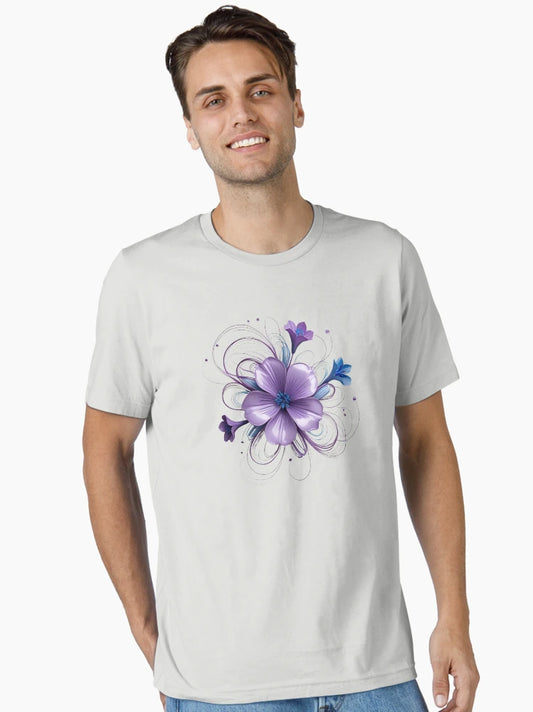 3D delicate purple & blue flower
