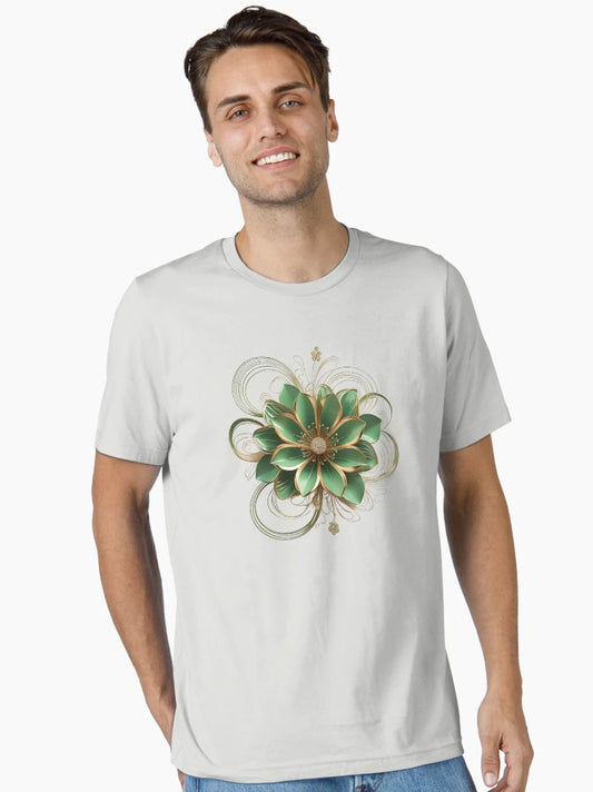3D green & gold flower