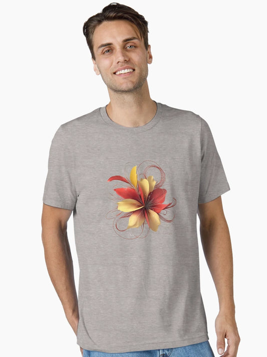 3D blooming red & gold flowers