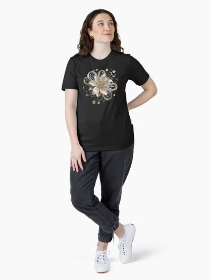 3D bursting white and gold flower